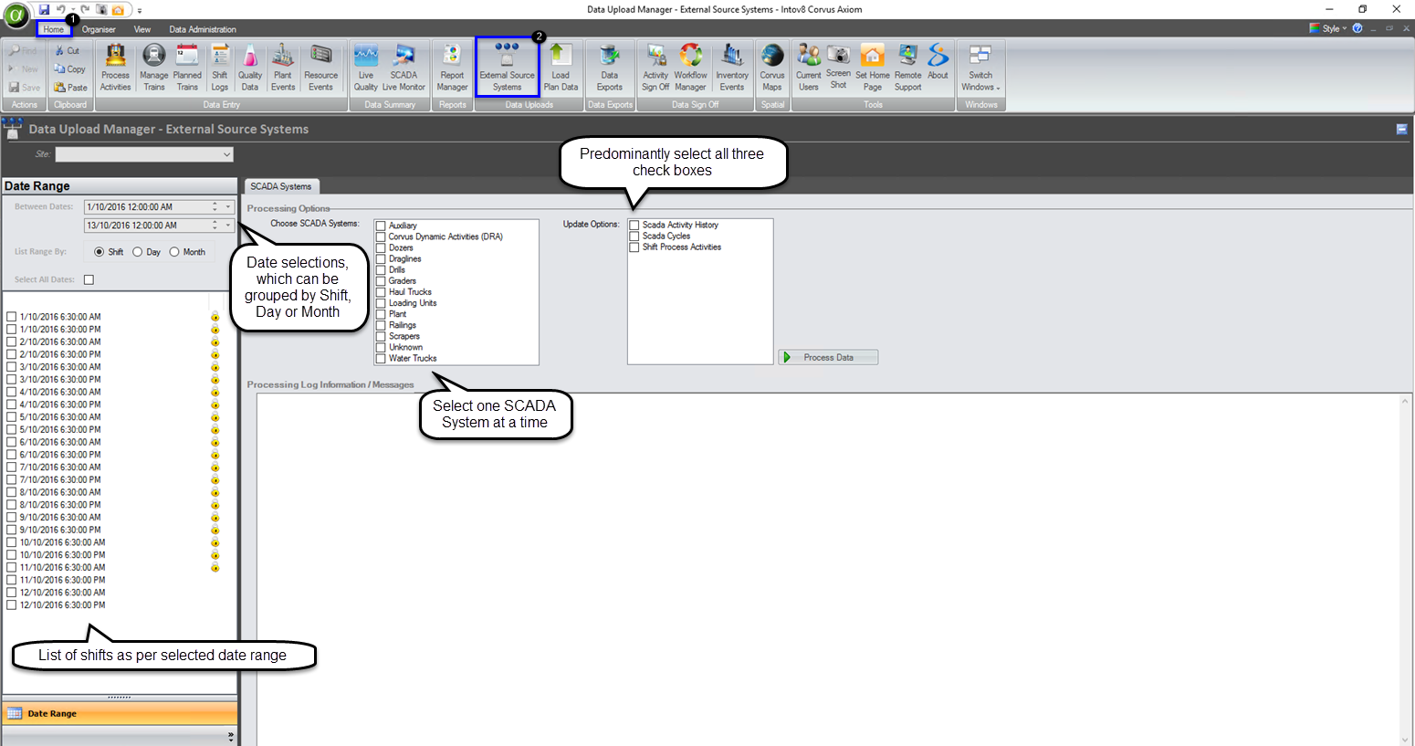 External Source Systems | Intov8 Corvus Online Help File system